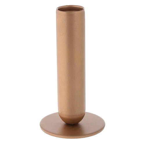 Golden iron candle holder with 12 cm high casing 2