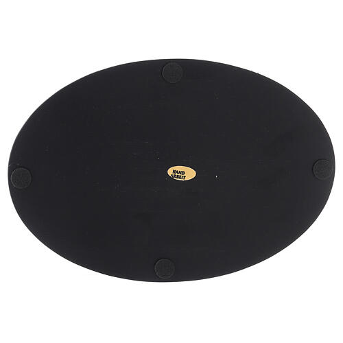 Plato portavela ovalado efecto piedra negra 20,5x14 cm 3