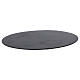 Oval candle holder plate black stone effect 8x5 1/2 in s1