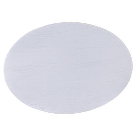 Oval plate in white aluminium 17x12 cm