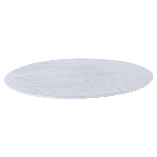 Oval plate in white aluminium 17x12 cm 1