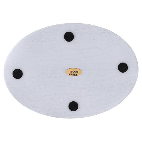Oval plate in white aluminium 17x12 cm 3