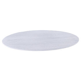 Brushed white aluminium candle holder plate 6 3/4x4 3/4 in