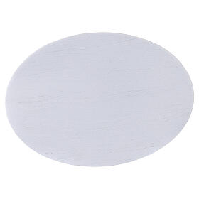 Brushed white aluminium candle holder plate 6 3/4x4 3/4 in