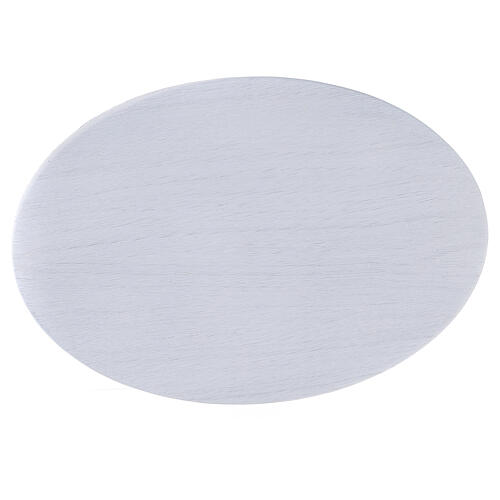 Oval plate in white aluminium 20.5x14 cm 2