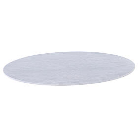 Piatto portacero alluminio bianco ovale 20,5x14 cm