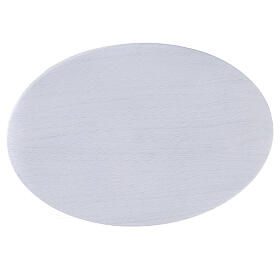 Piatto portacero alluminio bianco ovale 20,5x14 cm