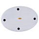 Prato porta-vela alumínio branco oval 20,5x14 cm s3
