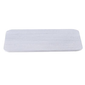 Piatto rettangolare candela alluminio spazzolato 13,5x10 cm