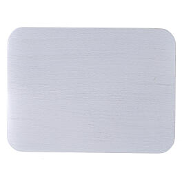 Piatto rettangolare candela alluminio spazzolato 13,5x10 cm