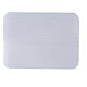 Rectangular candle holder plate in brushed aluminium 5 1/4x4 in s2