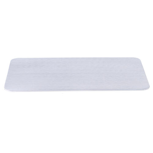 Brushed aluminium candleholder plate 20x14 cm 1