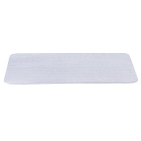 Piatto portacandela alluminio spazzolato 20x14 cm rettangolare