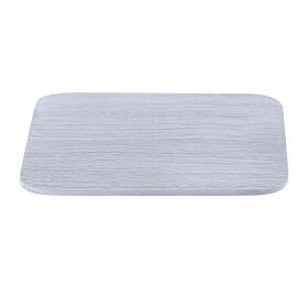 Plato cuadrado aluminio blanco cepillado 10x10 cm
