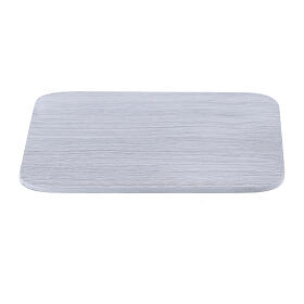 Piatto quadrato alluminio bianco spazzolato 10x10 cm