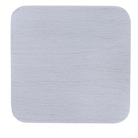 Piatto quadrato alluminio bianco spazzolato 10x10 cm