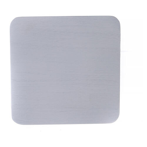 Candleholder plate in white aluminium 14x14 cm 2