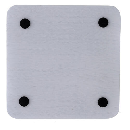 Candleholder plate in white aluminium 14x14 cm 3