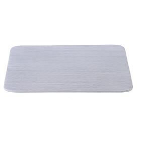 Piatto portacandela alluminio bianco quadrato 14x14 cm