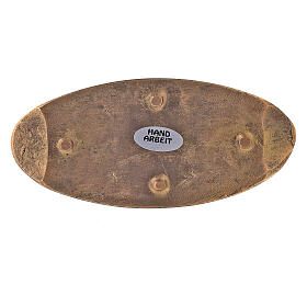 Prato porta-vela latão dourado brilhante barco 9x4 cm s3