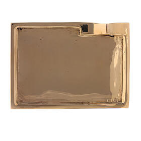 Rectangular candleholder plate in polished brass 9x6 cm