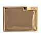 Rectangular candleholder plate in polished brass 9x6 cm s2