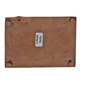 Prato porta-vela retangular latão brilhante 9x6 cm s3