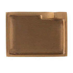 Piatto portacandela ottone satinato rettangolare rialzo 9x6 cm