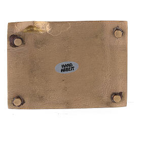 Rectangular candle holder plate satin finish brass 3 1/2x2 1/2 in s3