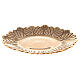 Leaf pattern candle holder plate in gold plated brass diameter 6 3/4 in s1
