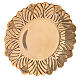 Leaf pattern candle holder plate in gold plated brass diameter 6 3/4 in s2