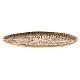 Prato porta-círio oval latão dourado desenho raízes 18x9 cm s1