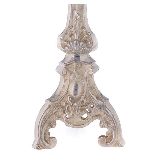 Altar candle holder in silver-plated brass with tripod h 39 cm 2
