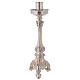 Altar candle holder in silver-plated brass with tripod h 39 cm s1