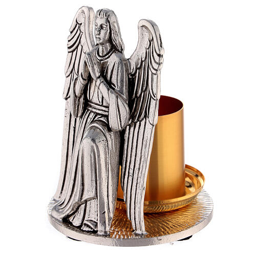 Handgefertigter zweifarbiger Kerzenleuchter mit einem betenden Engel 2