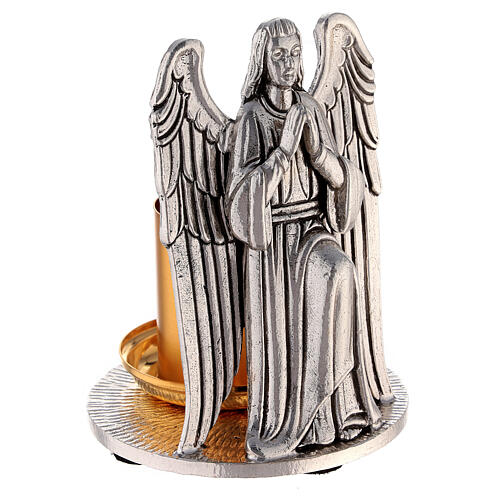 Angel praying candlestick holder two-tone 3