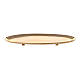 Oval candle holder plate of polished brass 6x3 in s1