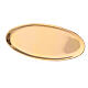 Oval candle holder plate of polished brass 6x3 in s2