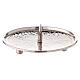 Candle holder plate in hammered nickel-plated brass, 12 cm s1