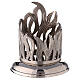 Candleholder with flames in nickel-plated brass, d 10 cm s1