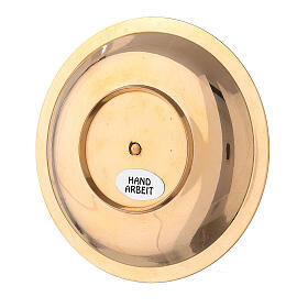 Polished brass candle holder plate with spike 4 in s3