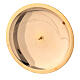 Candle plate with punch in polished brass, 13 cm s2