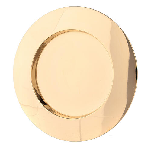 Golden brass hollow candle holder plate, 8 cm 1