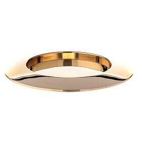 Concave candle holder plate in gold plated brass 3 in s3