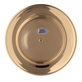 Concave candle holder plate in gold plated brass 3 in s4
