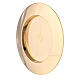 Concave candle holder plate in gold plated brass 3 in s2