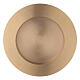 Round satin brass candle holder plate, 8 cm s1