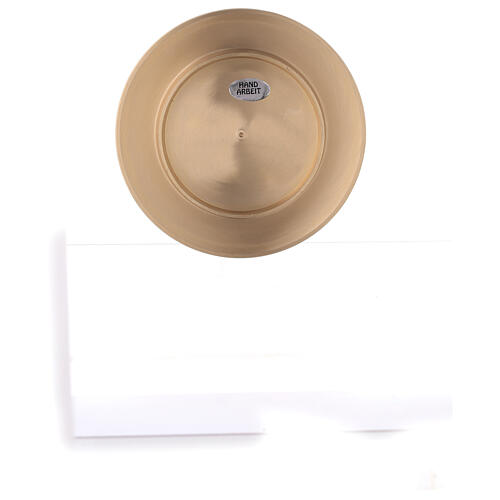 Round candle holder plate 3 in satin finish brass 4