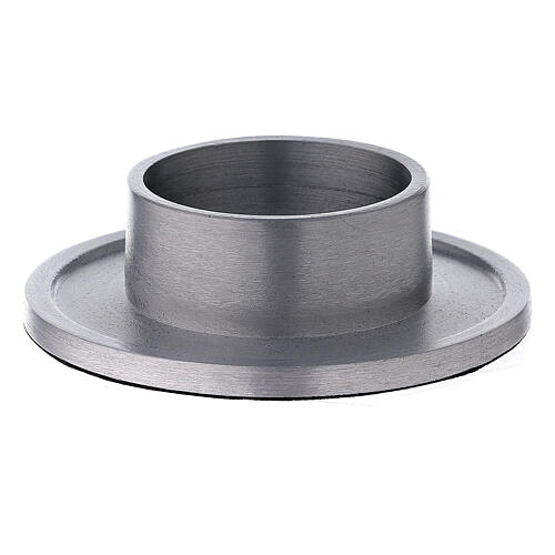 Satin finish aluminium candle holder with socket 2 in 2