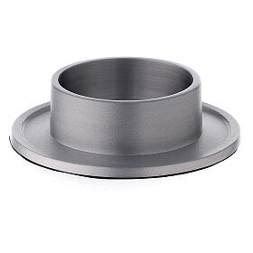 Aluminium candle holder with satin finish 2 1/2 in